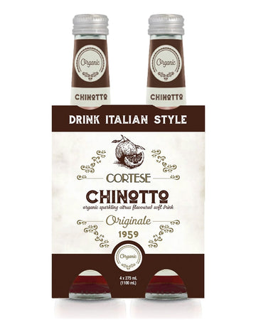 Premium Organic Italian Chinotto in 4-Pack Glass Bottles